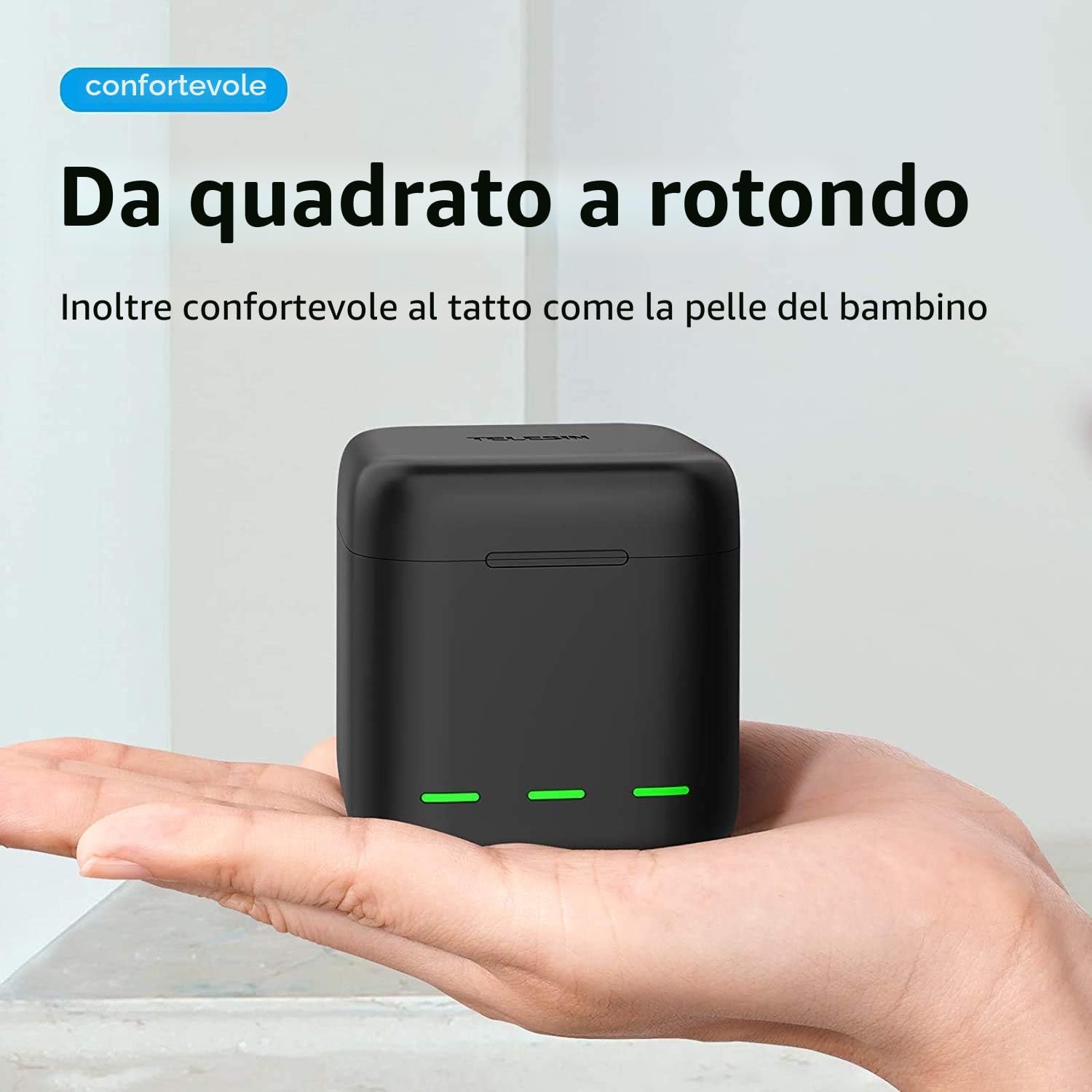 REYGEAK Hero 12 - Caricabatterie a 3 canali per GoPro Hero 11/10/9