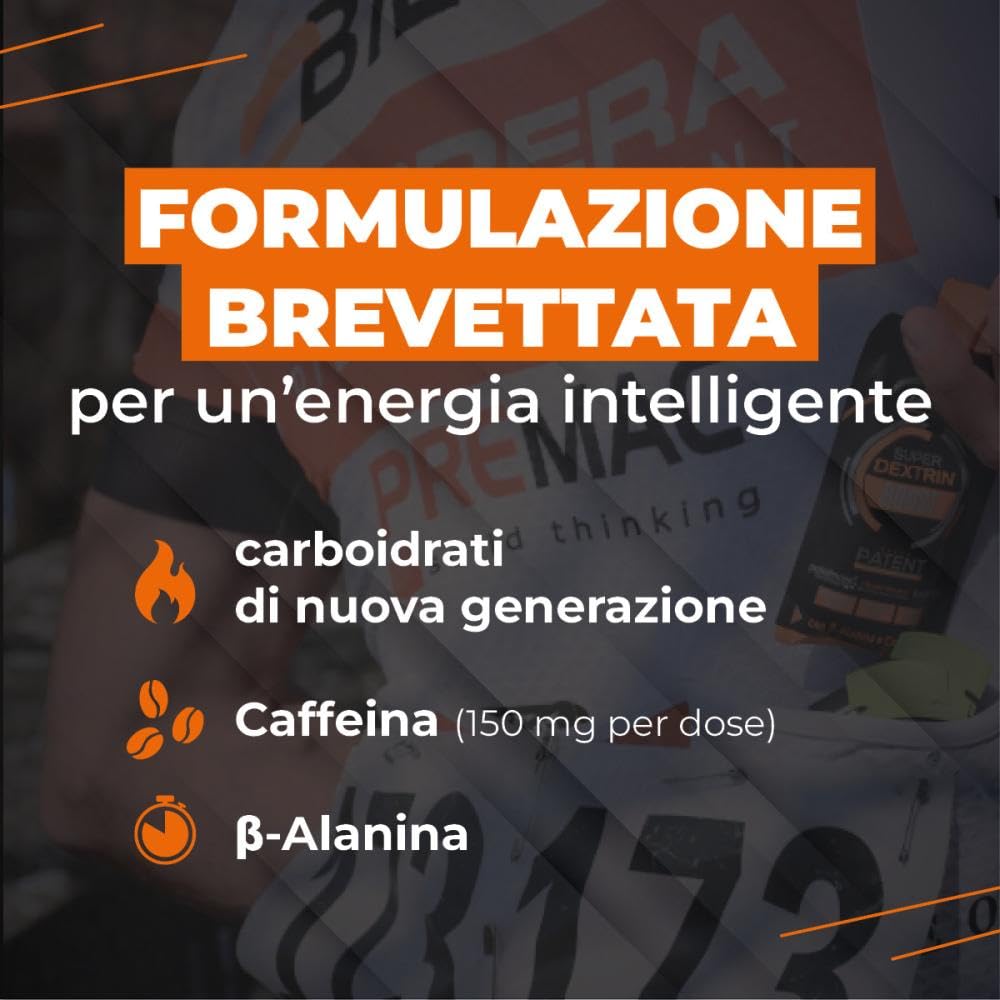 EthicSport - Super Dextrin Boost - Confezione da 20 x 30 ml - Gusto: Arancio - Integratore alimenare energetico con carboidrati di nuova generazione, Beta-Alanina, BCAA, Glutammina.