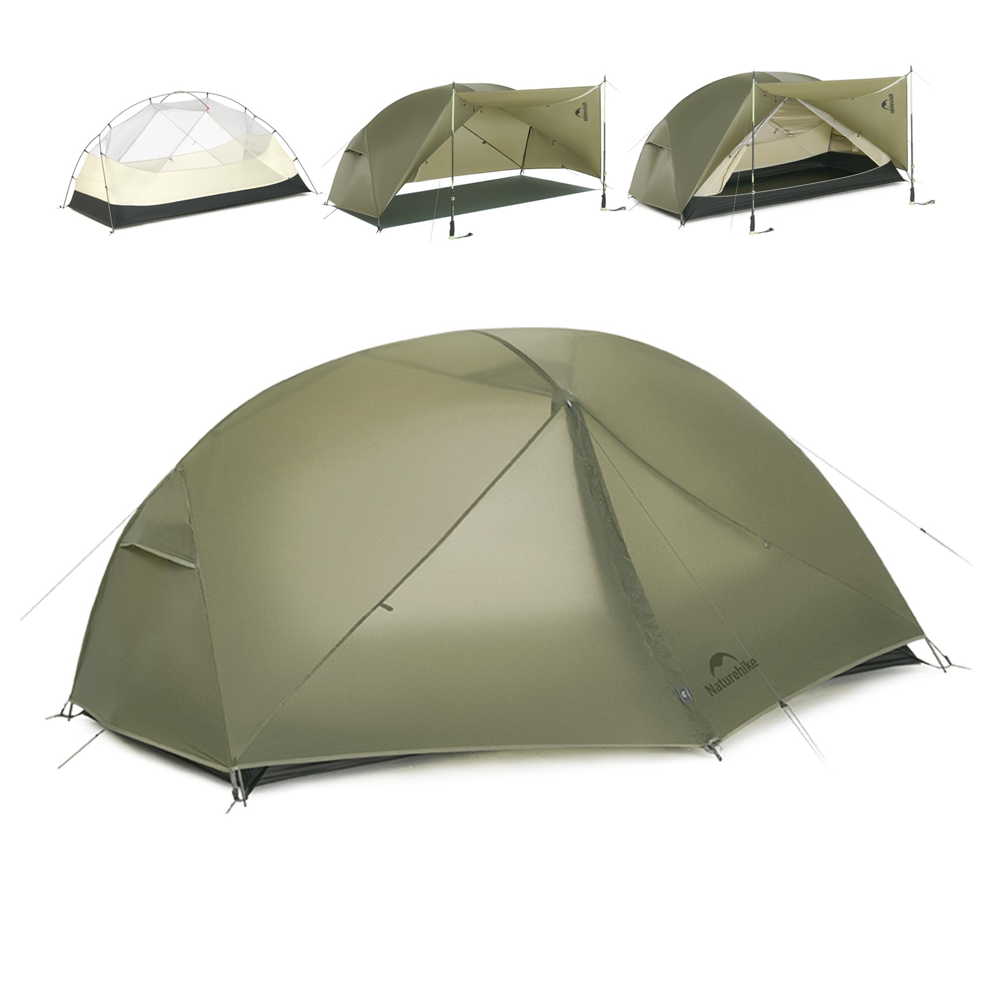 Naturehike Mongar PRO ultralekki namiot, 1,56-2,36 kg, wodoszczelny, wiatroszczelny, namiot kempingowy, 3-sezonowy, namiot dla 1/2/3 osób, z rozszerzeniem i moskitierą, na wędrówki, kemping, do