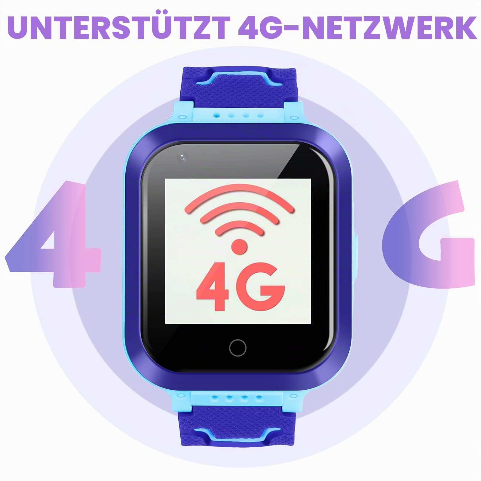 Kinder-Smartwatch,Kinderuhr GPS Anruf,Wecker,Match-Spiel,SOS Kamera-Touchscreen kindersmartwatchuhr Armbanduhr 3-15 Geburtstag Telefonieren Geschenk Weinachtsgeschenke,Blau,one Size