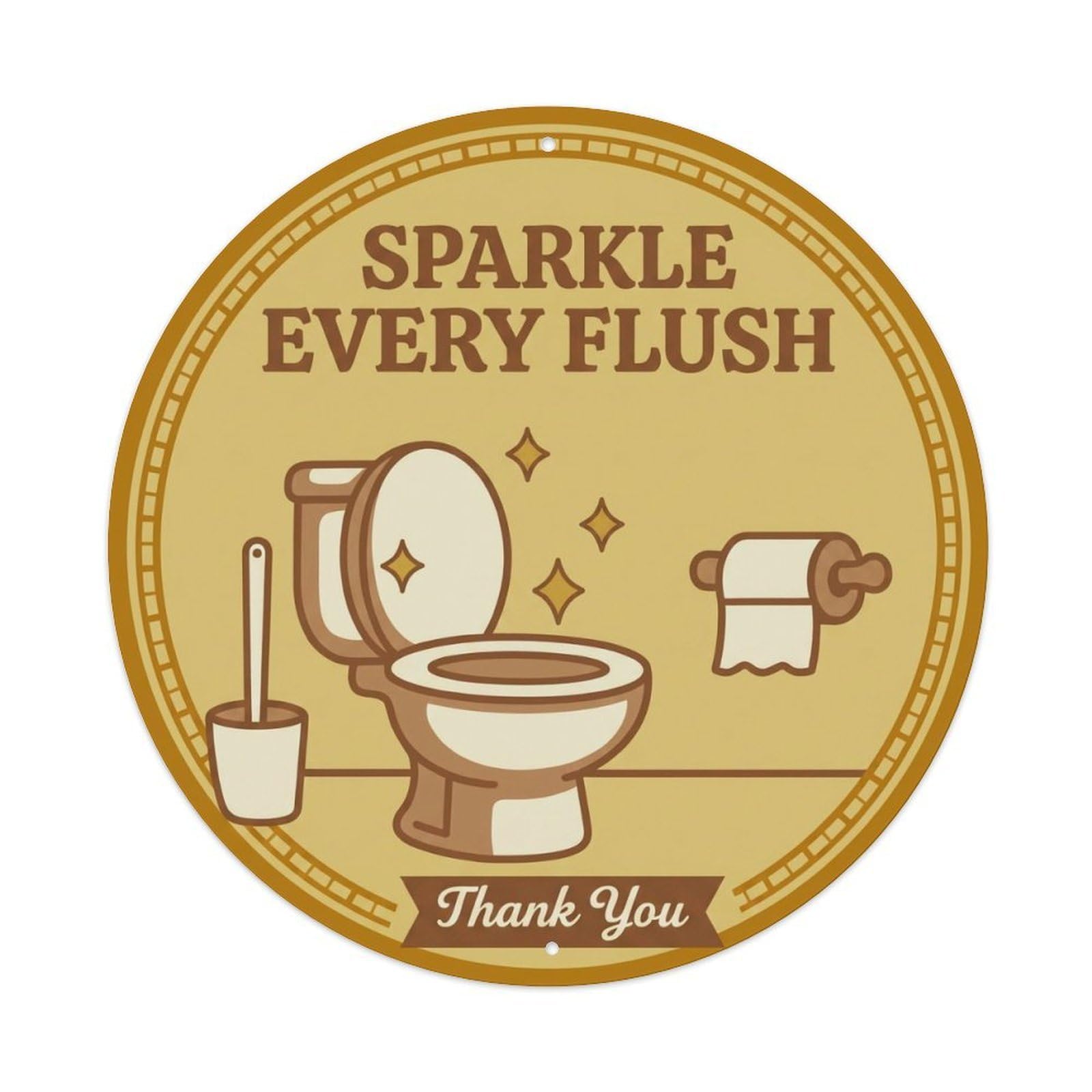 Toilet Clean Bathroom Reminder Sparkle Every Flush Metal Tin Sign