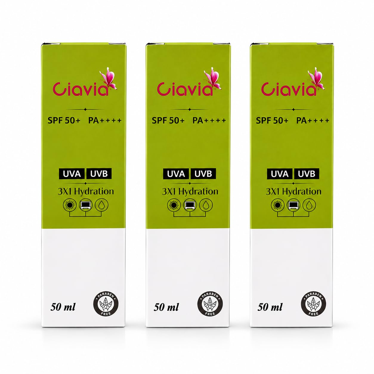 Advanced UVA UVB Protection Hydrating Formula SPF 50+ Hydration Sunscreen for Body & Face (50 ml-Pack of 3)-image-33