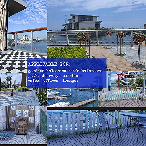 Famobay Wood Plastic Composite Patio Deck Tiles (12" X 12", 6 Pcs，3D Organic White),Diy Interlocking Decking Tiles, Floor Tile,Durable, Maintenance,Waterproof,Indoor Outdoor #TOP3