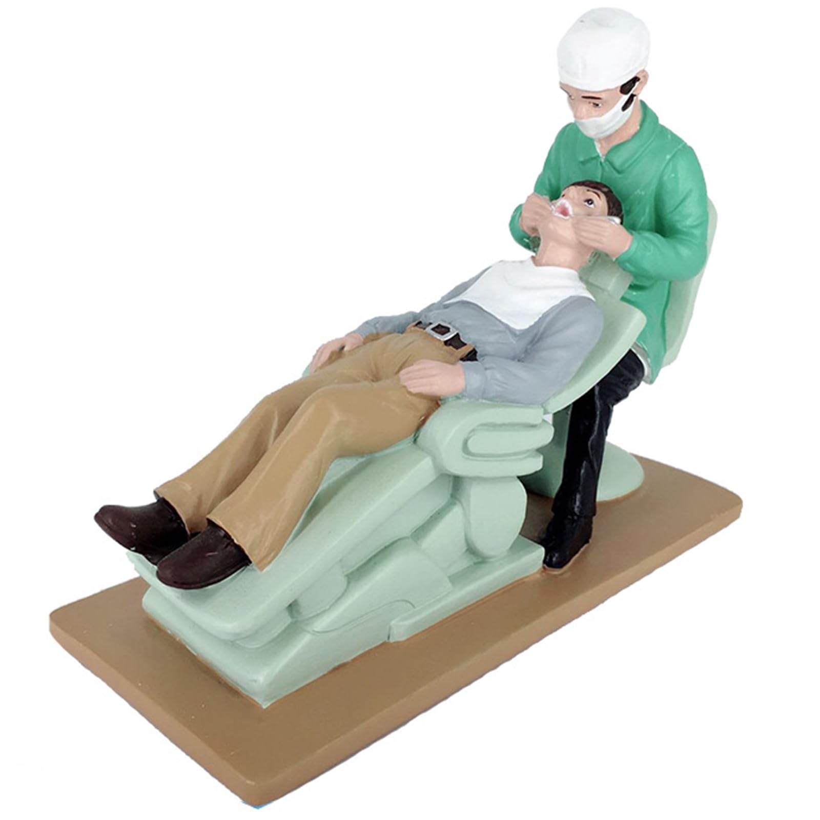 Zahnarzt-Figur Zähne Dental Extraktion Handwerk Skulptur Dekorationen für Zahnärzte Zahnarztpraxis Zahndekoration Geschenke (Grün)