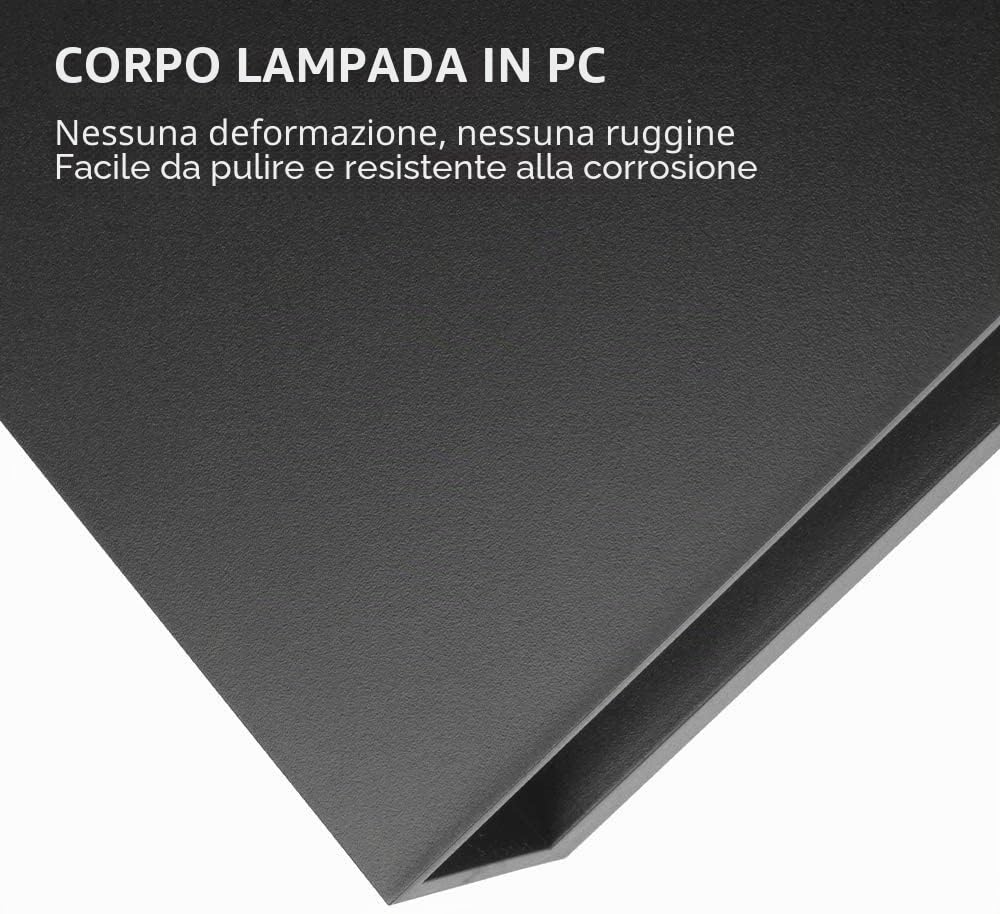 DAWALIGHT 2 Pezzi Applique da Parete Esterno Moderno LED 6W 3000K Bianco Caldo Lampada da Muro IP65 Impermeabile per Corridoio Bagno Interni Soggiorno, Plastica, Grigio scuro