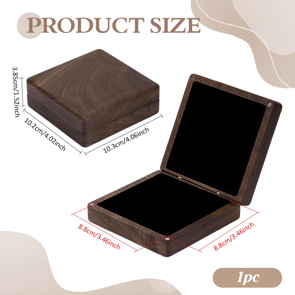 PH PandaHall Holz-Armband-Box Armband-Schmuck-Geschenk-Boxen 10cm Quadratische Armbänder Display Storage Case Klassische Schmuck-Armreif-Halter-Boxen für Armbänder Bangle Box, brown