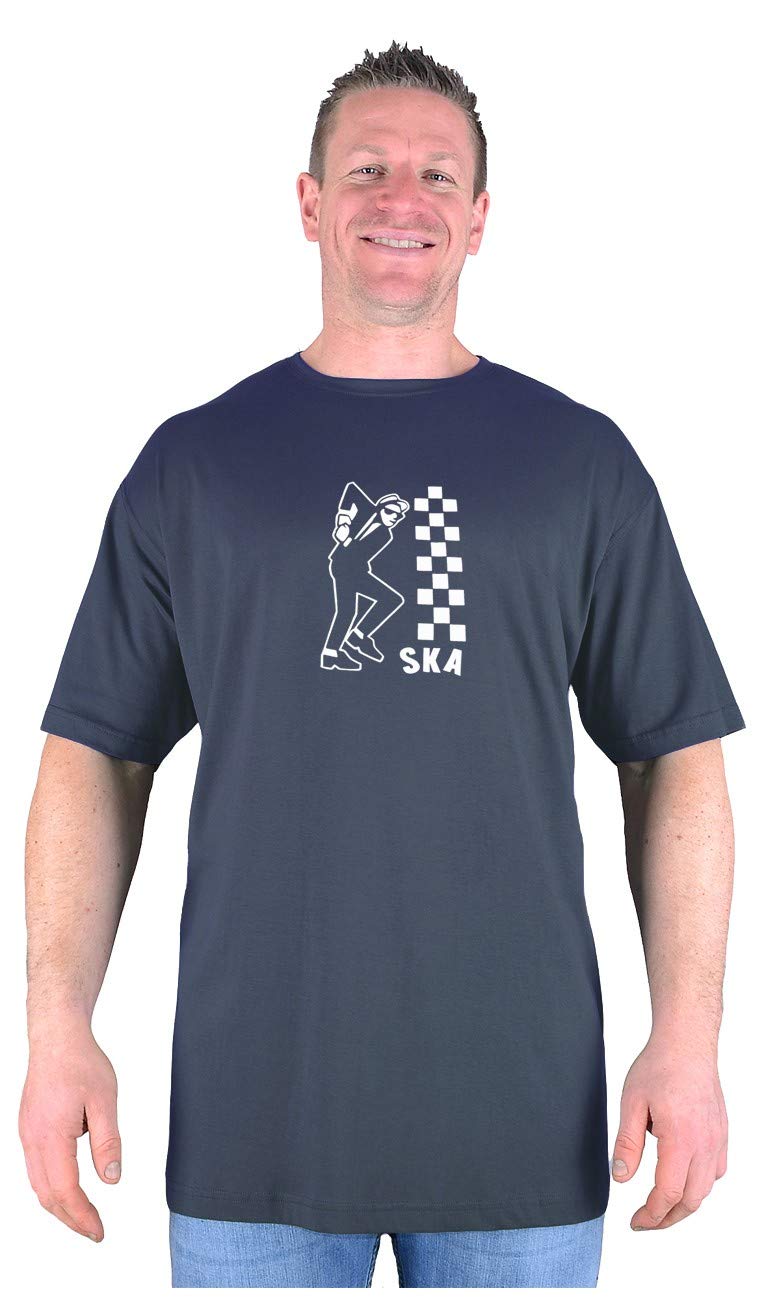 Big Mens Charcoal Grey Ska Dancer Music T Shirt Rude Boy Cotton for Sizes M L XL 2XL 3XL 4XL 5XL 6XL 7XL 8XL, Size : 5XL