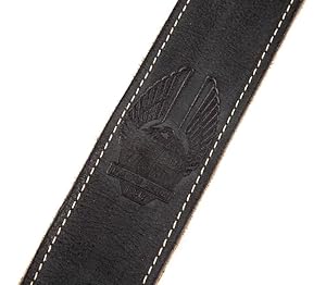 Fender Road Worn Leather Guitar Strap, 2in, Black
