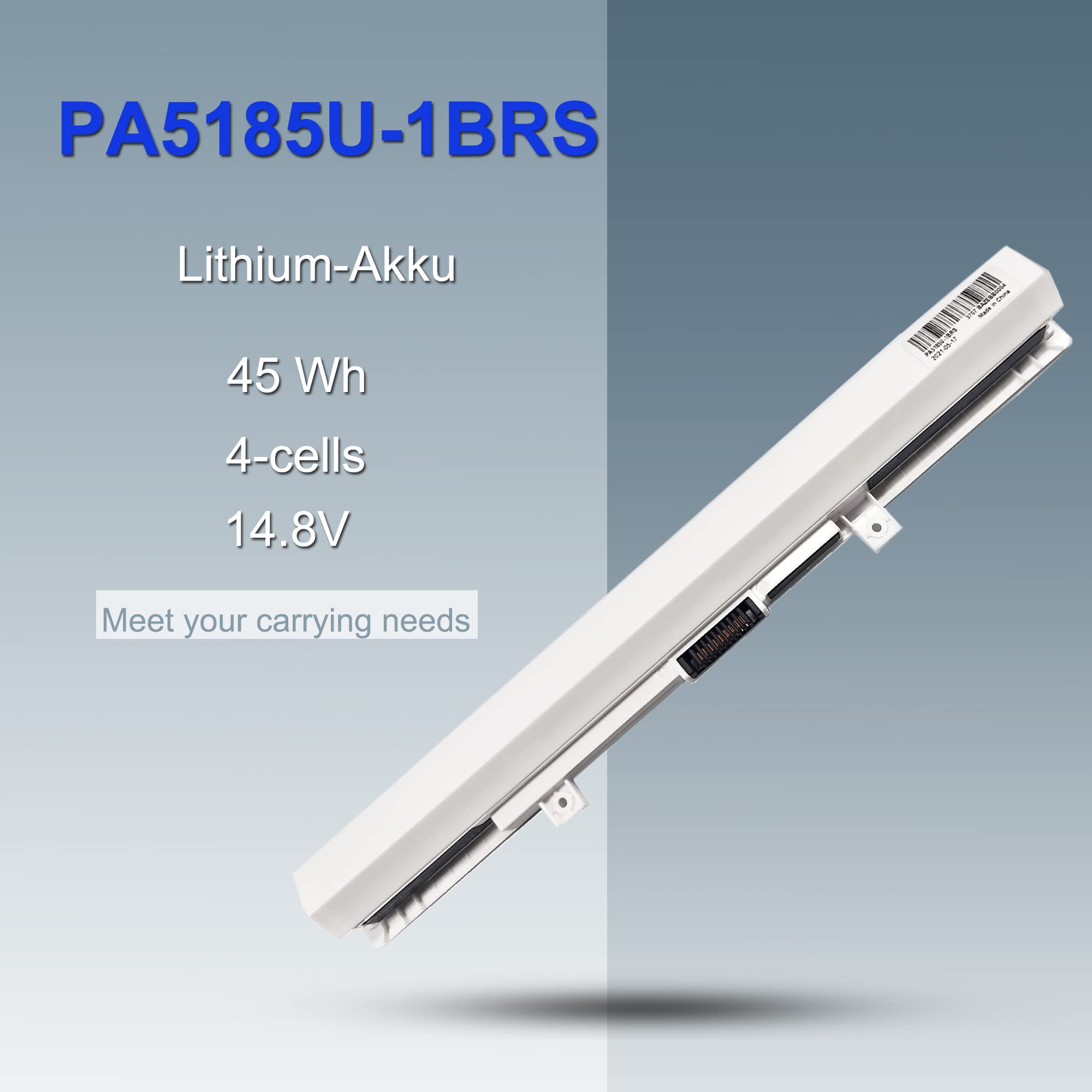 Genuine Toshiba PA5184U-1BRS / PA5185U-1BRS Laptop Battery For Satellite C50-B, L50-B, L55D Series - 14.8V 2800mAh