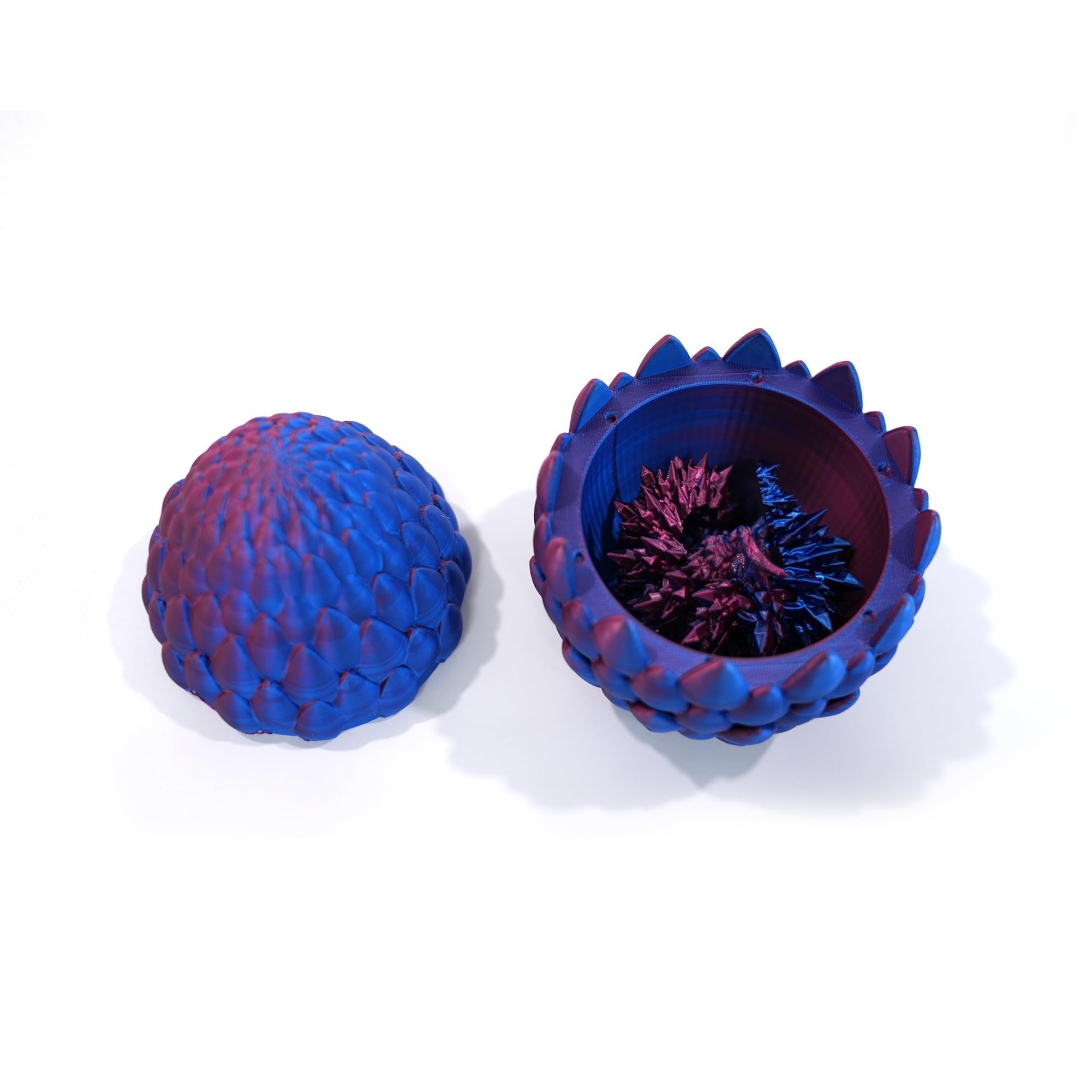 Flavery 3D Printed Dragon Egg- Red Blue, Surprise Easter Egg with 12” Flexible Crystal Dragon Inside, 3D Printed Gift Toy - Image 3
