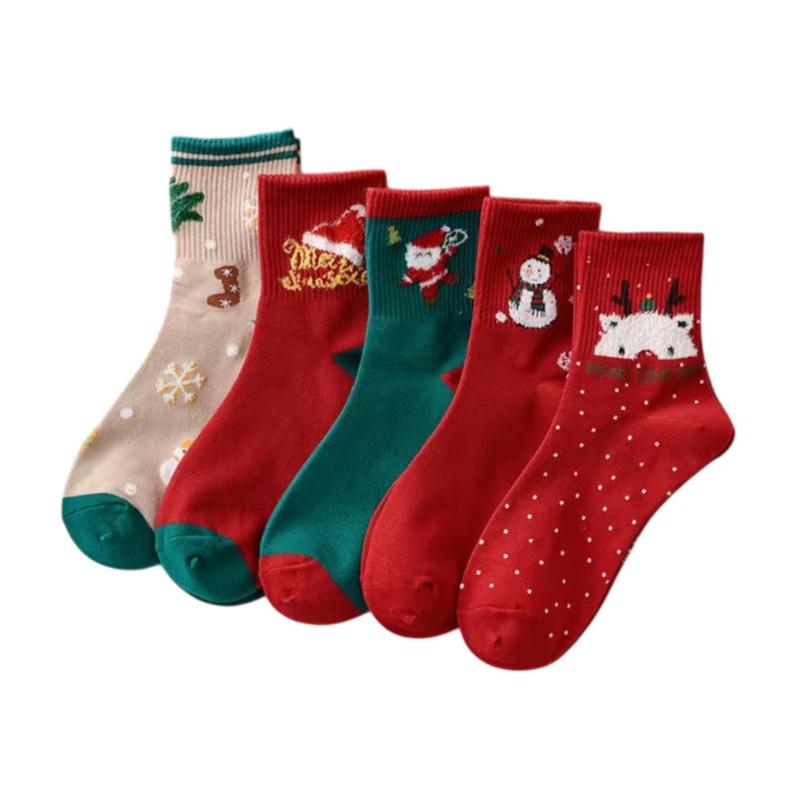 nivaa Christmas Socks Portable Fashion Red Socks for Travel Anniversary Xmas Party-picture-25