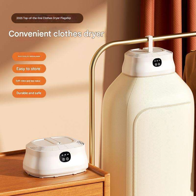 Image of Electric Fast-Drying Machine with Adjustable Timer & Hassle-Free Setup Low Noise, Energy Saving, For Apartment, RV, Travel, Small Spaces Heat Warmer For Baby & Light Clothes A3