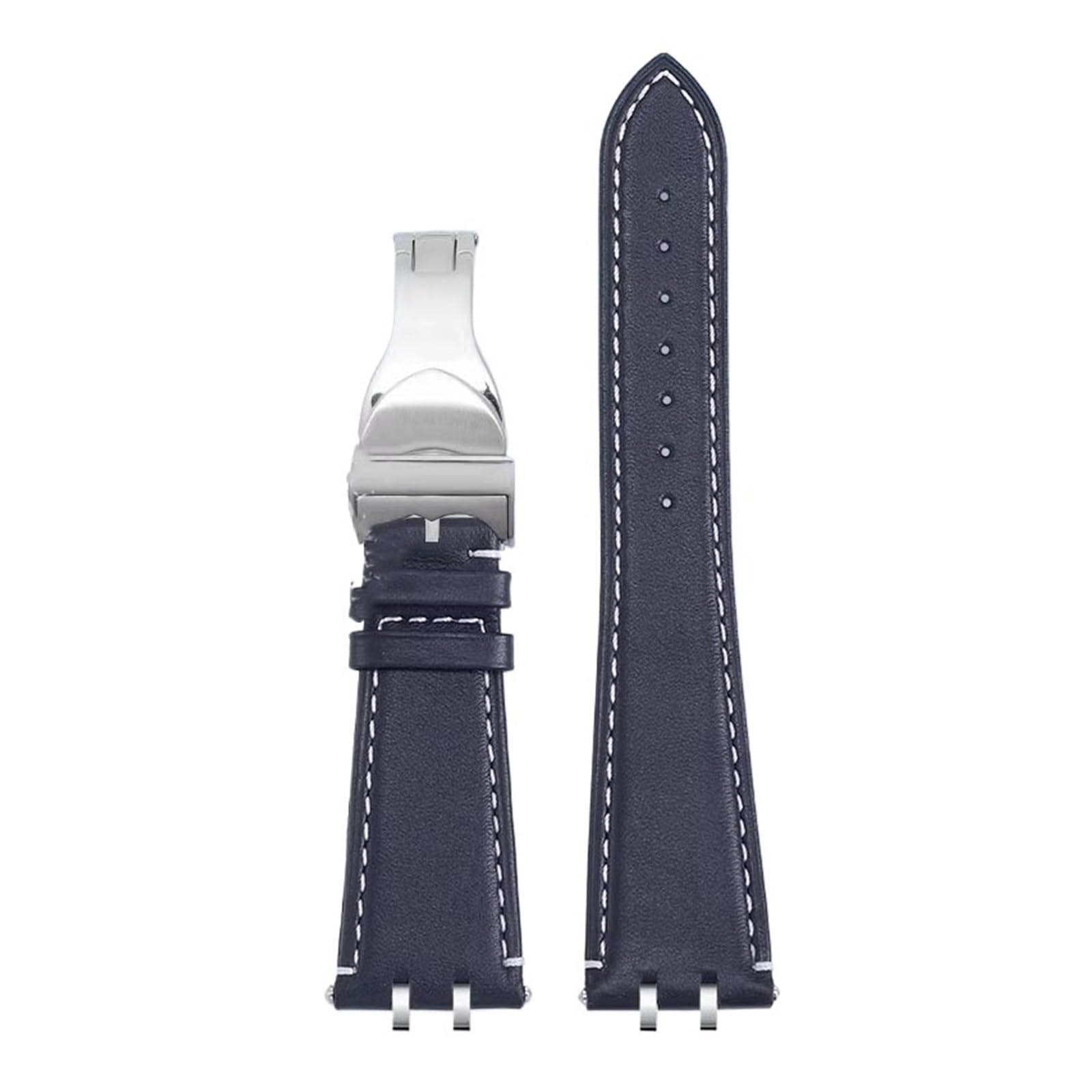 Compatible con Tudor Royal Series M28600 M28603 Correa de reloj de cuero de vaca Correa de reloj con extremo de acero Pulsera de esfera de 38 mm y 41 mm for hombre