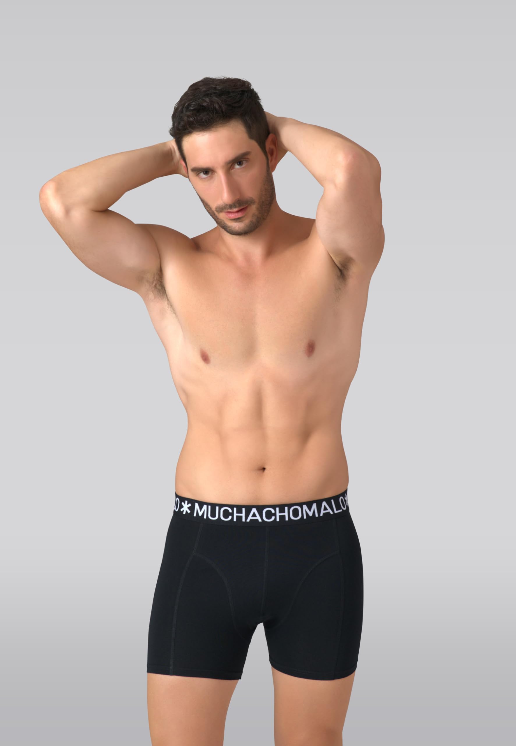 Muchachomalo Uomo Boxer 7-Pack, Tinta Unita, Cotone, Fascia Elastica