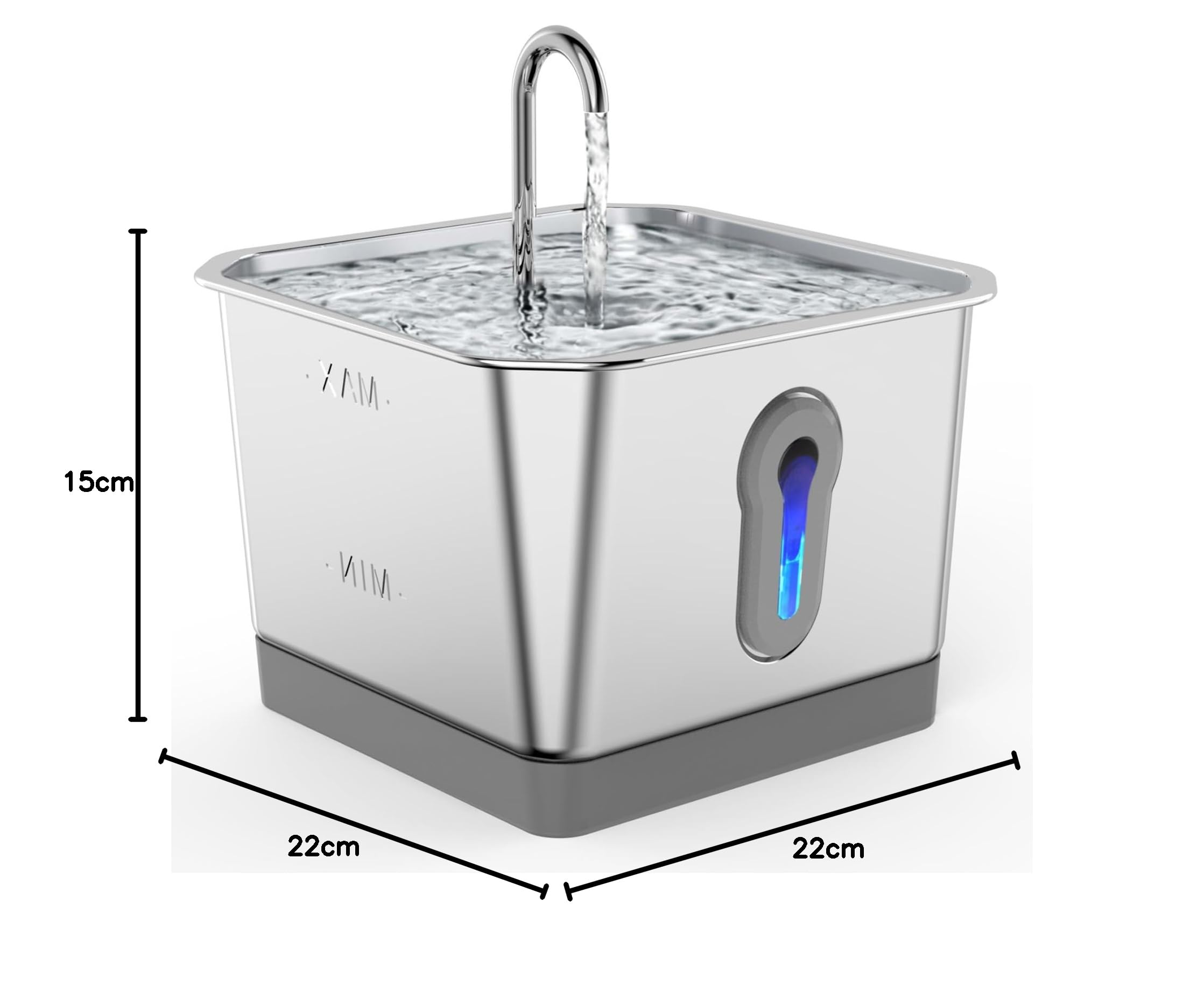 Bewinner - Inteligentna Fontanna dla Kota i Psa - 3,5 L, Cicha Pompa, Potrójny System Filtracji, Stal Nierdzewna