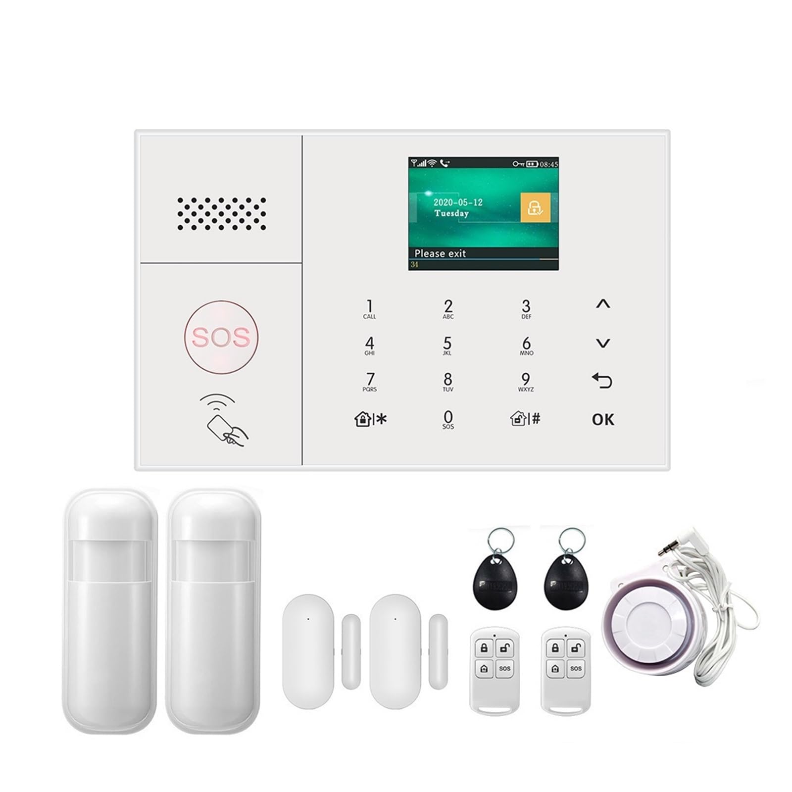 Sistemi di Sicurezza per La Casa Wireless Home WiFi gsm Sicurezza Domestica con di Allarme antifurto sensore rilevatore di Movimento(C)
