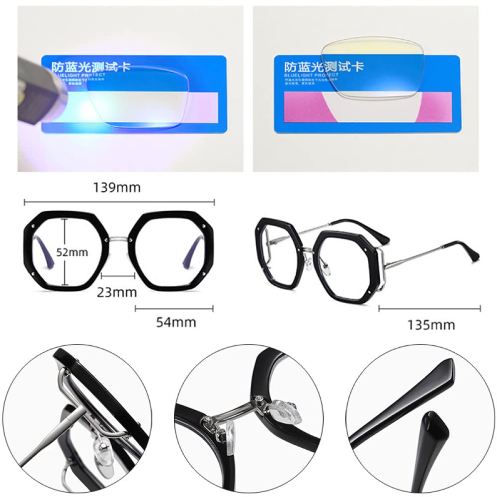 Retro Wielokąt Kwadratowe Kobiety Okulary Ramki Jasne Soczewki Okulary Zawias Wiosna Mężczyźni Okulary Ramki