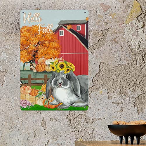 Décoration murale en métal vintage de style ferme avec citrouille