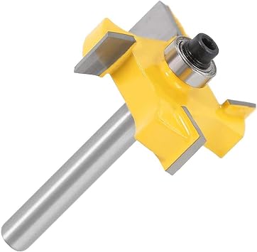 Zkenyao-Router Bit 1pc 6mm Inch Shank T Type Bearings Wood Milling Cutter Rabbeting Bit Woodworking Tool Bits for Wood, Use Safety Reliable Cutting Edge Length 6X12.7