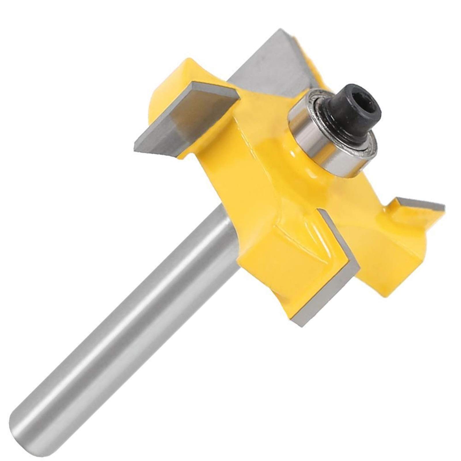 Zkenyao-Router Bit 1pc 6mm Inch Shank T Type Bearings Wood Milling Cutter Rabbeting Bit Woodworking Tool Bits for Wood, Use Safety Reliable (Cutting Edge Length : 6.35X6.35)