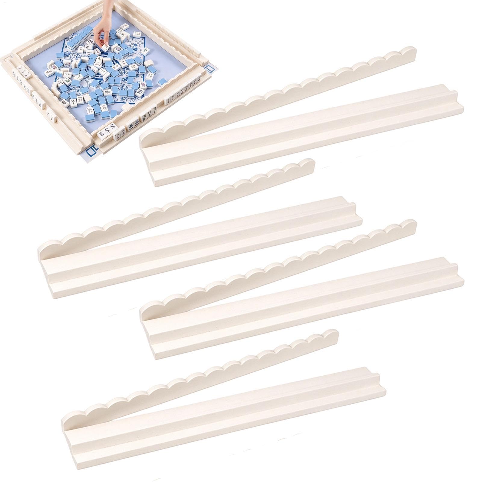 Mahjong Rack - Set in legno da 50,8 cm con pulsanti integrati