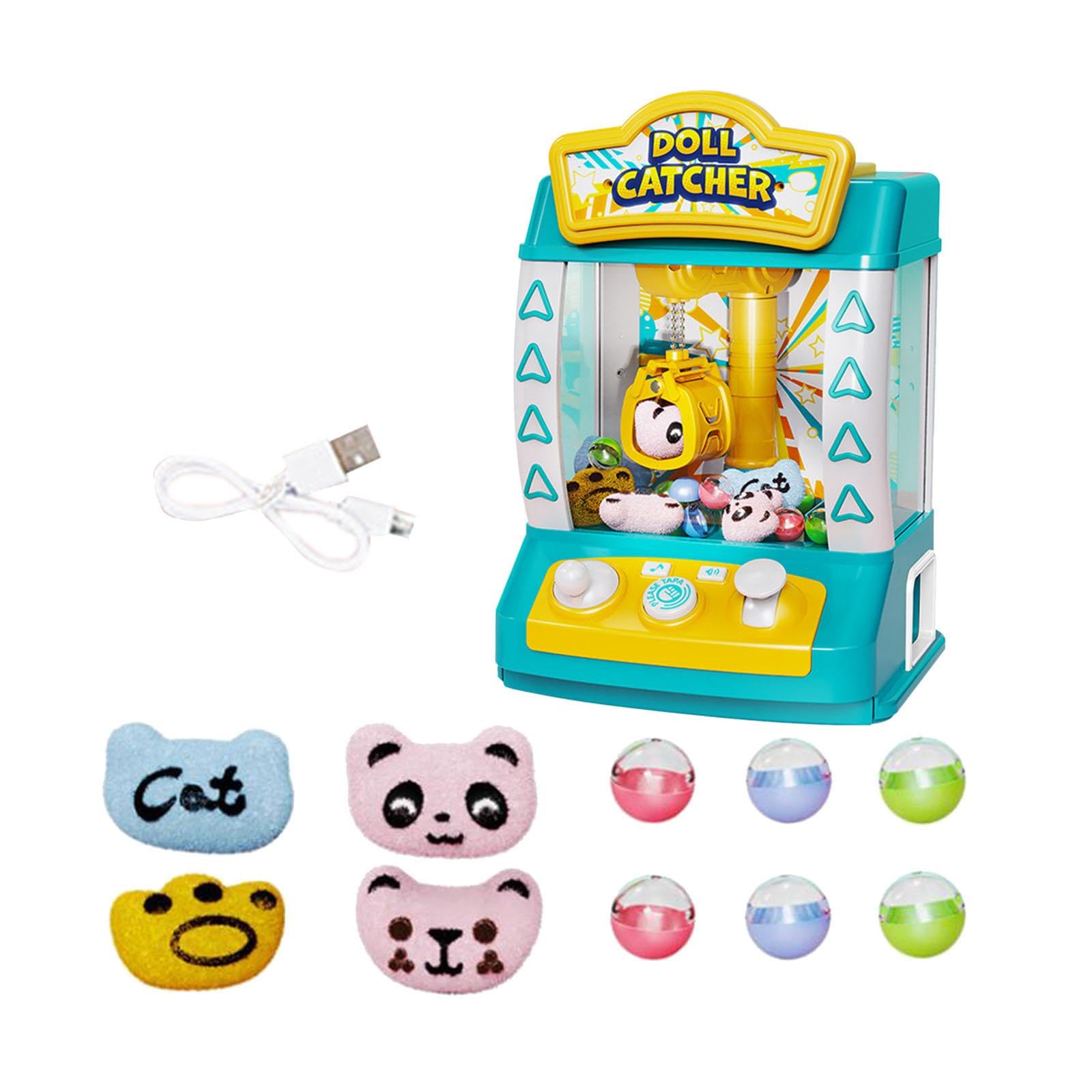 Máquina de Garra Electrónica Mini Máquinas Expendedoras Arcade Dispensador de Juguete Musical para Niños y Adultos Adecuado para Reuniones, Verde 4 Muñecas
