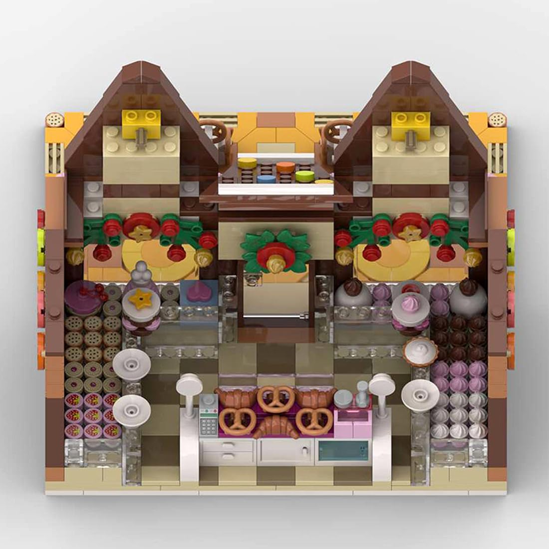 Weihnachtshaus Bausteine Modell, Weihnachtsbäckerei Winterdorf Modular Gebäude, Winter Village Pastry Shop, Architektur Haus Bausatz, Weihnachten Serie Bauklötze für Erwachsene, 1904Teile