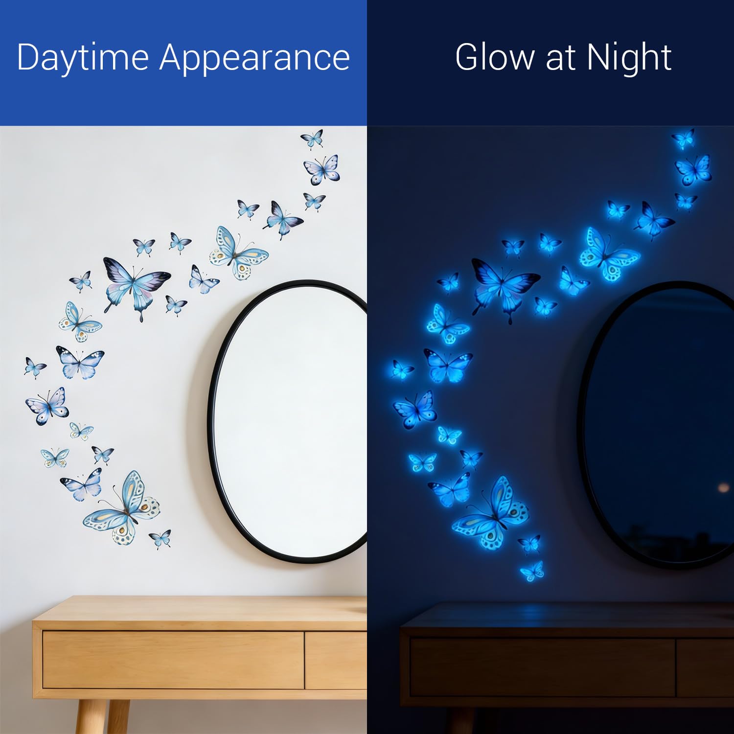 25 PCS Butterfly Stickers, Glow in the Dark Stickers Wall Stickers for Bedrooms Butterfly Wallpaper for Wall Bedroom Living Room - Image 3