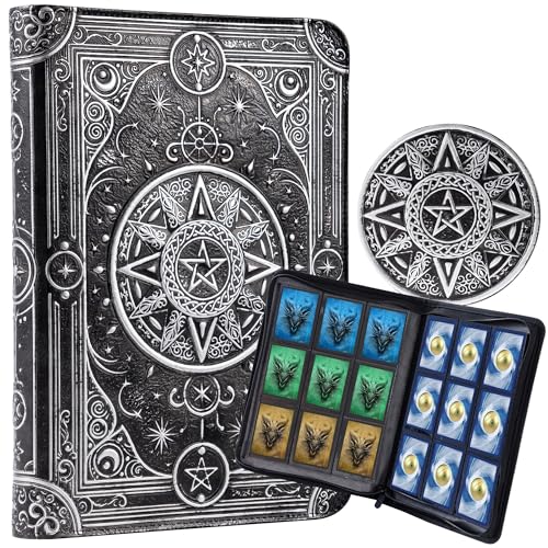 Image of Star Mage Trading Card Binder - 9 Pocket Ringless TCG Binder - Premium 3D PU-Leather - 432 Side-Loading Pockets - Perfect Storage Holder for MTG, and Many TCG & Trading Card Collections (No Jewel)