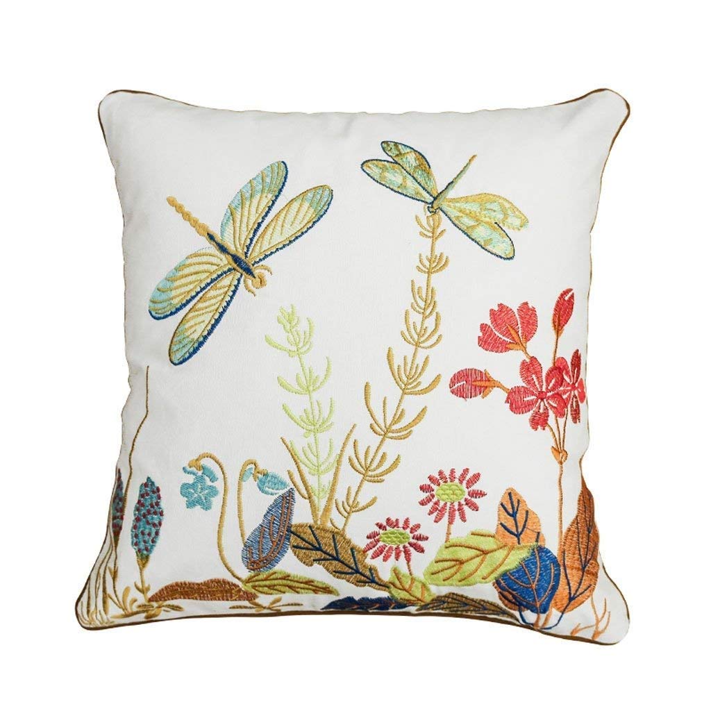 Coussin brodé papillon style pastoral américain sans noyau d'oreiller pour canapé Modèle C