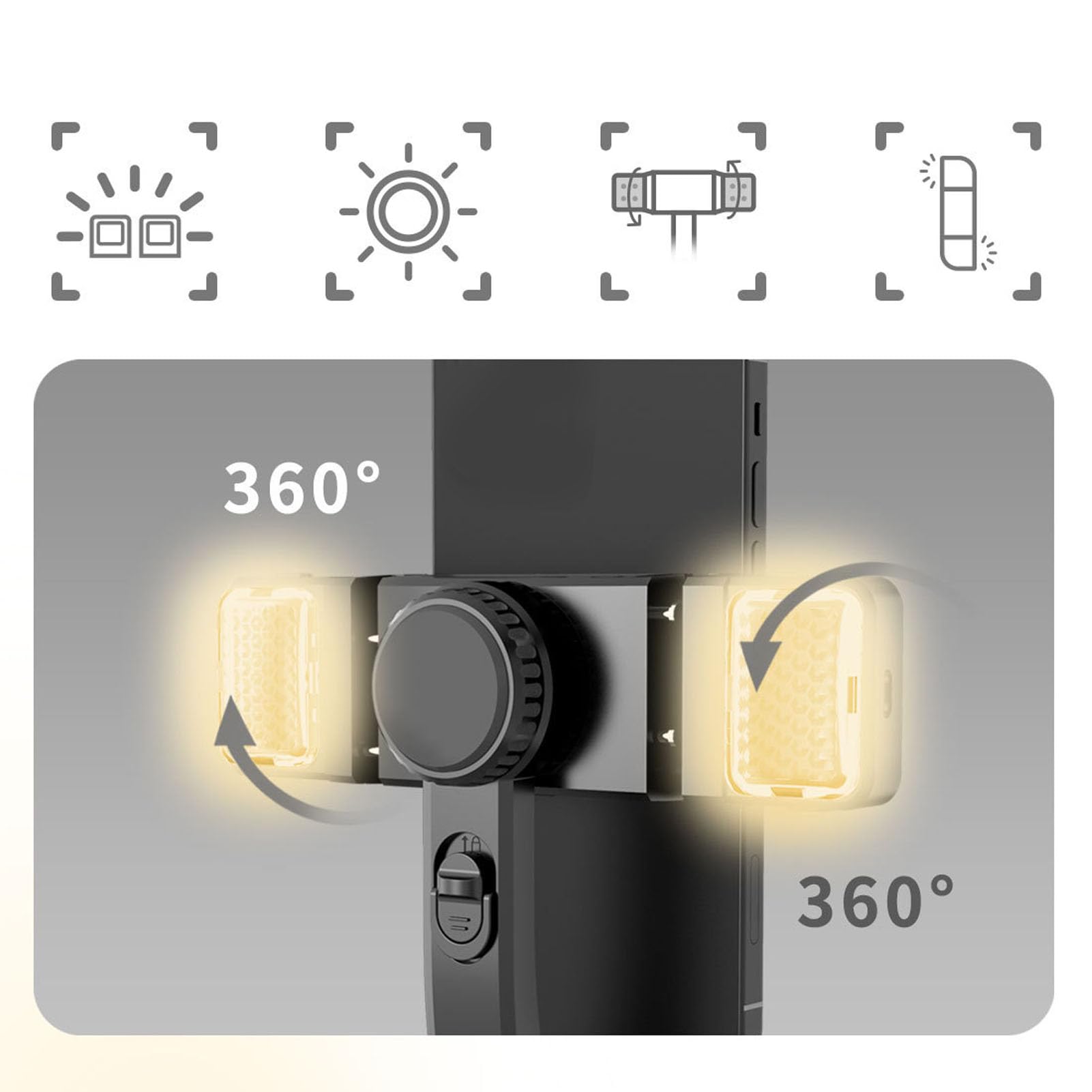 Stabilisateur De Téléphone à Cardan, Stabilisateur De Tête De Bâton De Selfie 360° Pivotant Et Anti-Chocs avec Télécommande Support Portable Pliable pour Téléphone Portable