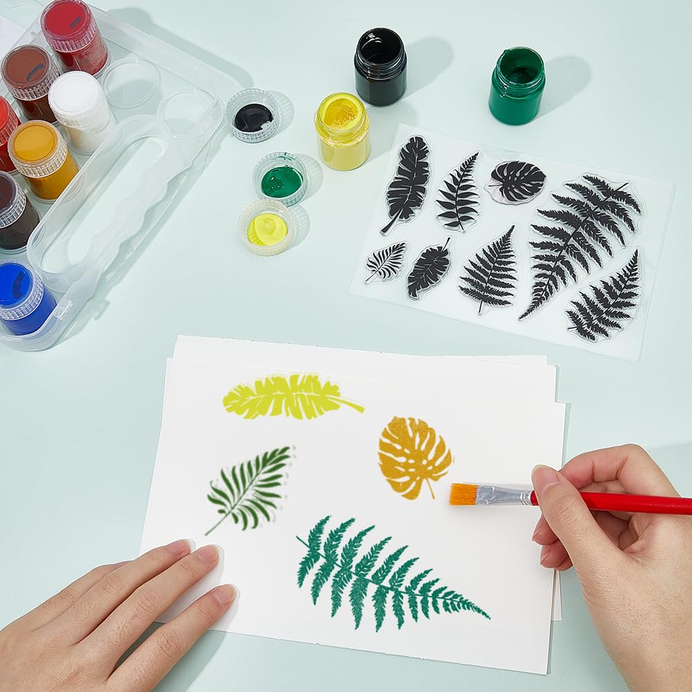 CRASPIRE Leaf Clear Rubber Stamps Plants Ferns Turtleback Leaf Reusable Retro Transparent Silicone Stamp Seals for Journaling Card Making Scrapbooking Photo Album Decorative DIY - Image 3