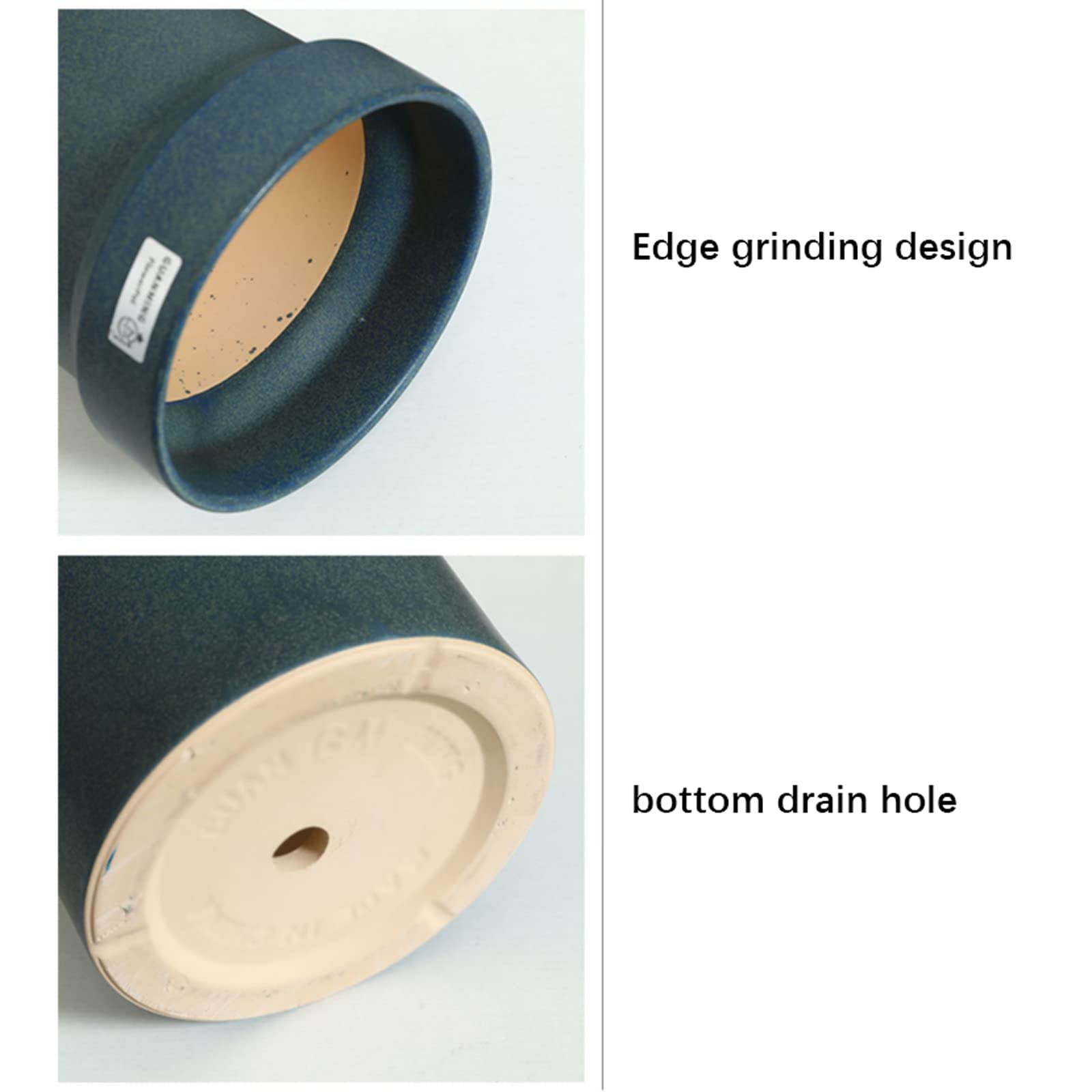Vasi da Giardino Vasi per Piante in Ceramica, Vaso da Fiori Moderno da 6,88/8,46 Pollici con Foro di drenaggio per la Decorazione di Interni ed Esterni di casa e Ufficio