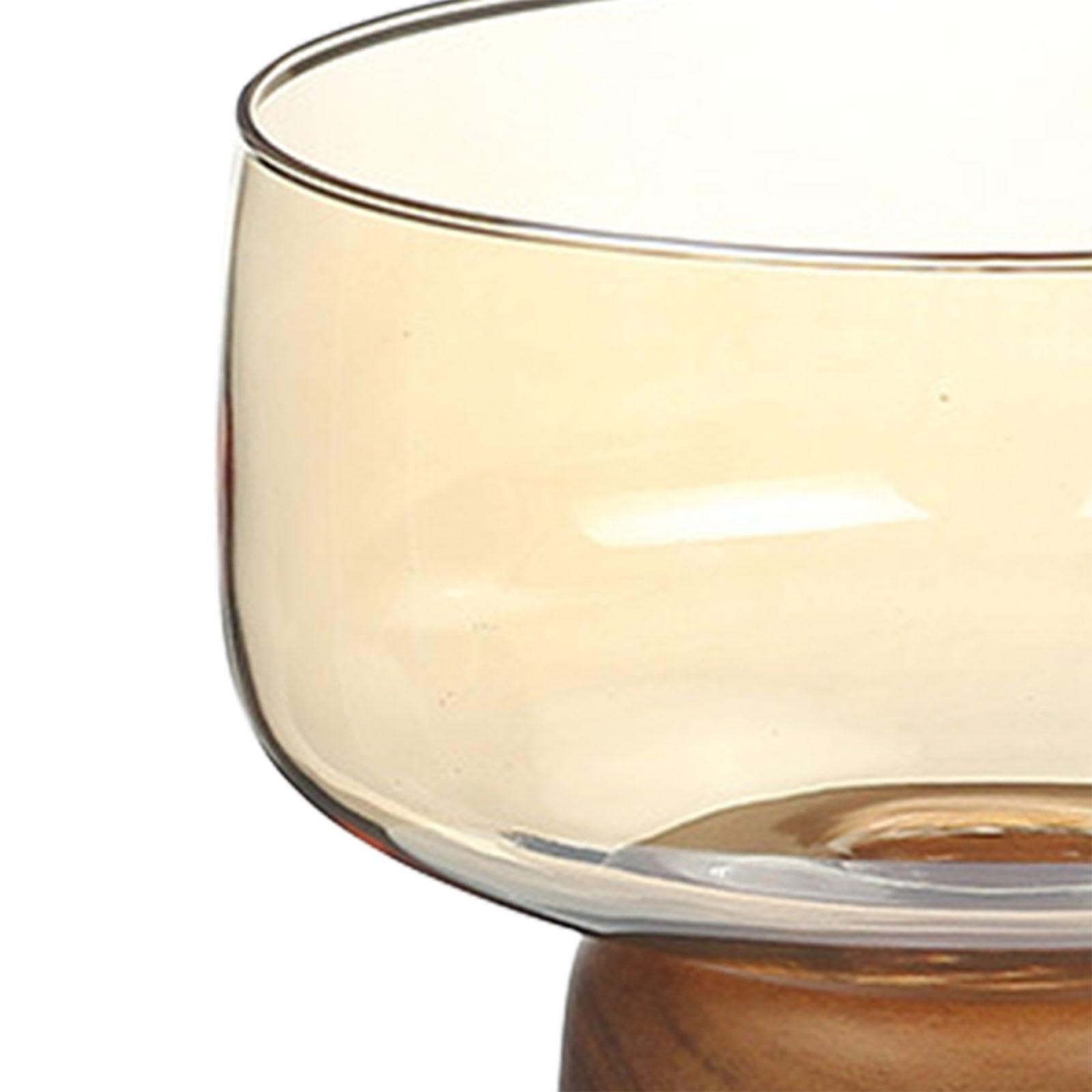 Fenteer Cuenco de Vidrio para Ensalada, frutero de Vidrio, Cuenco Decorativo para postres, para Sala de Estar, Verduras, Aperitivos, Ámbar