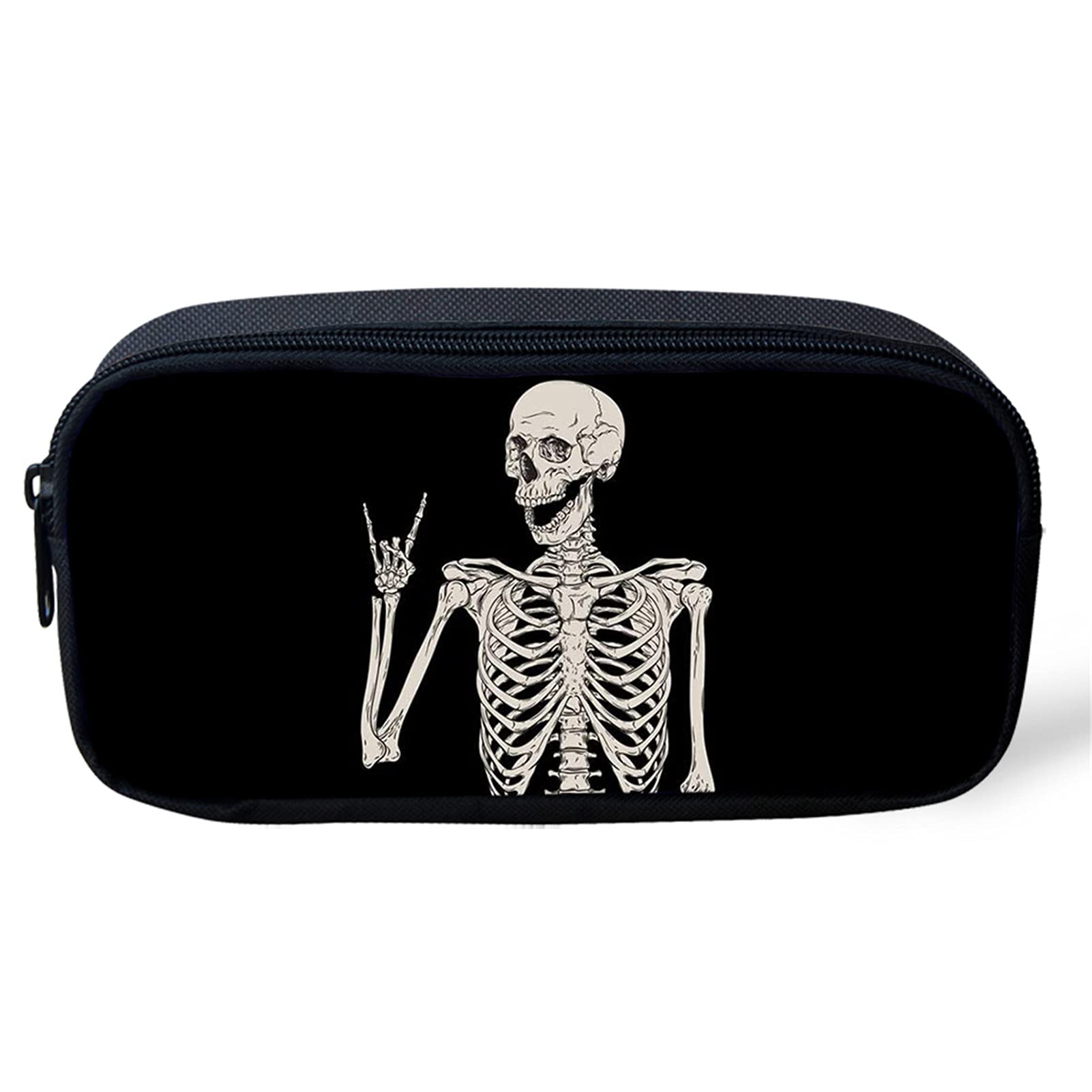 Belidome Skeleton Skull Pencil Case Soft Pen Organizer Bag for Men Kids — image 1