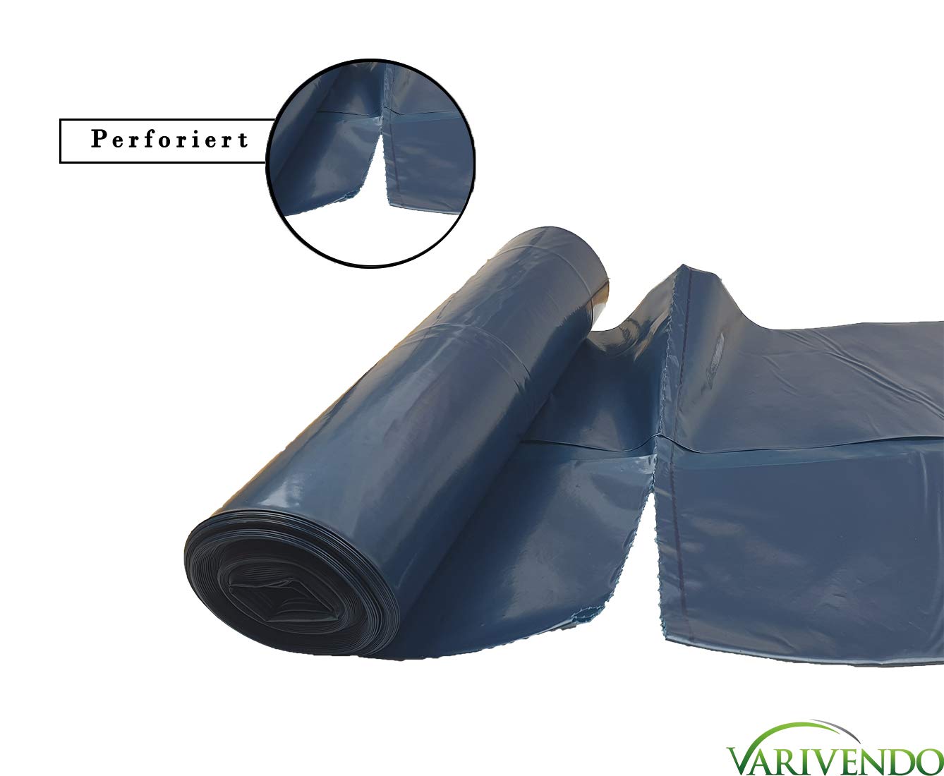 Bolsas de basura azules, 120 l de volumen, 70 μ (10 rollos)