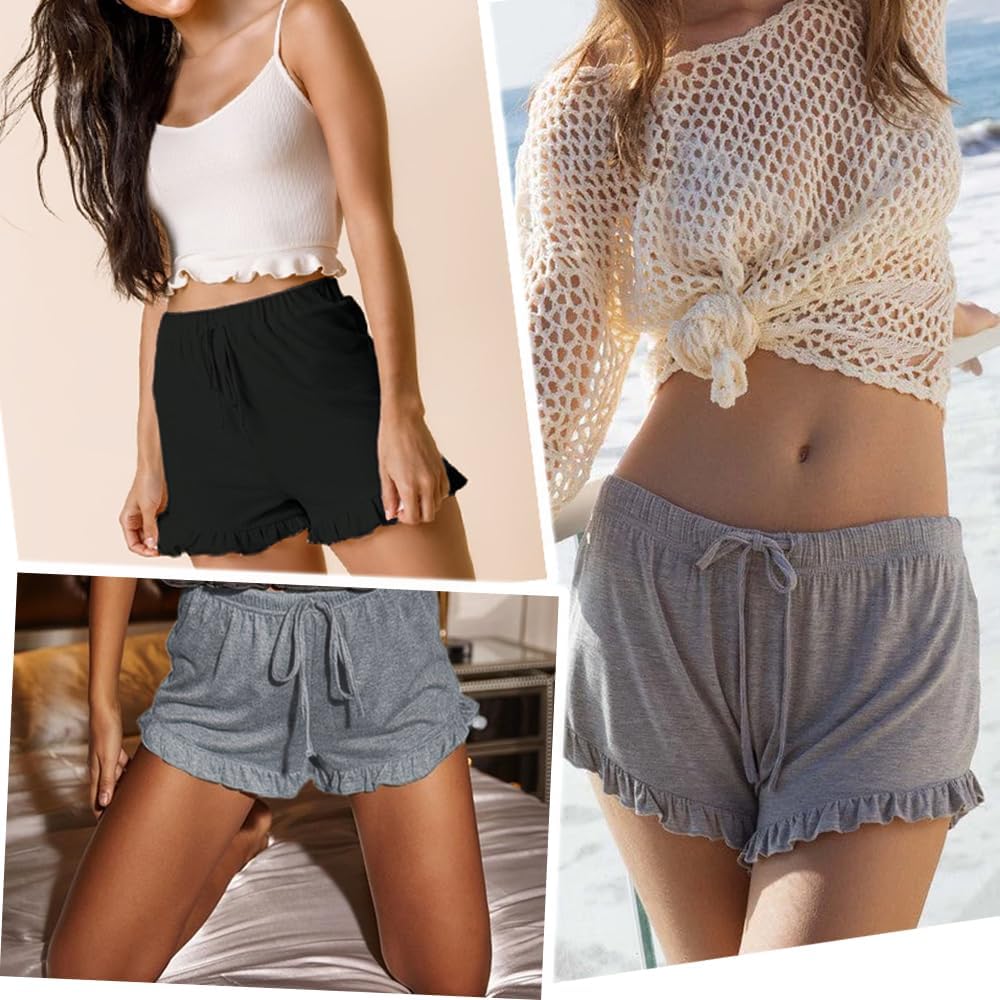 SWOMOG Women's Pajama Shorts Comfy Lounge Bottoms Drawstring Sleep Shorts Casual Pj Boxer with Pockets 1 Pack/2Pack - Image 5