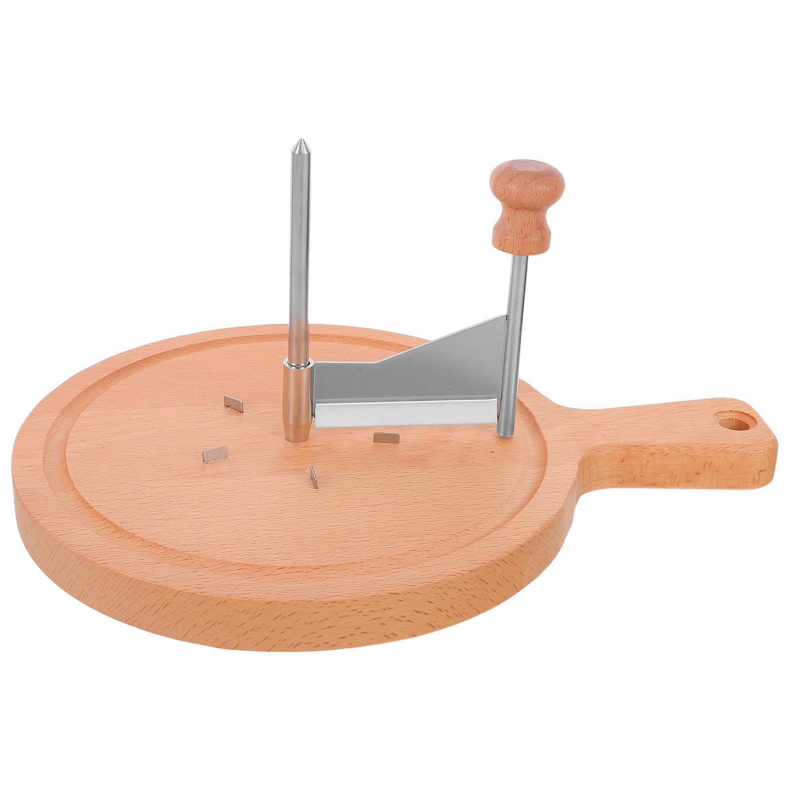Coupe-fromage rotatif acier inoxydable poignée bois portable cuisine