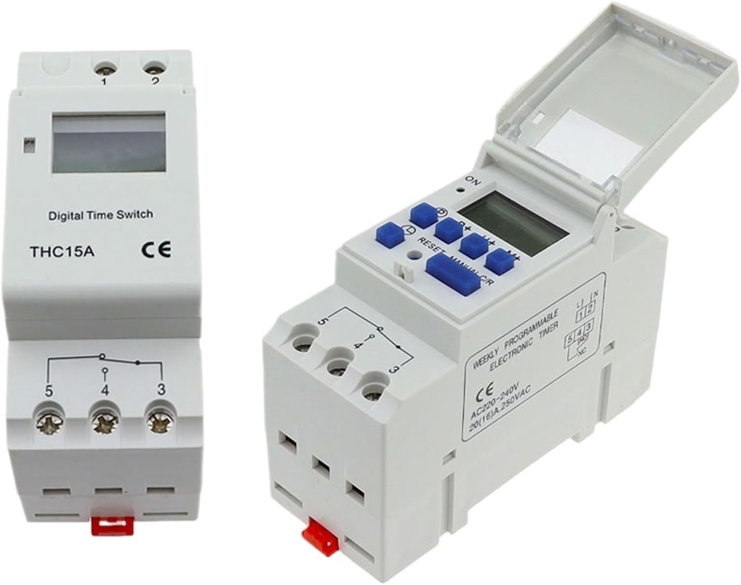 1PCS Electronic Weekly 7 Days Programmable Digital Timer Switch Relay Control AC 220V 230V 12V 24V 48V 16A Din Rail Mount THC15A(DC 24V)