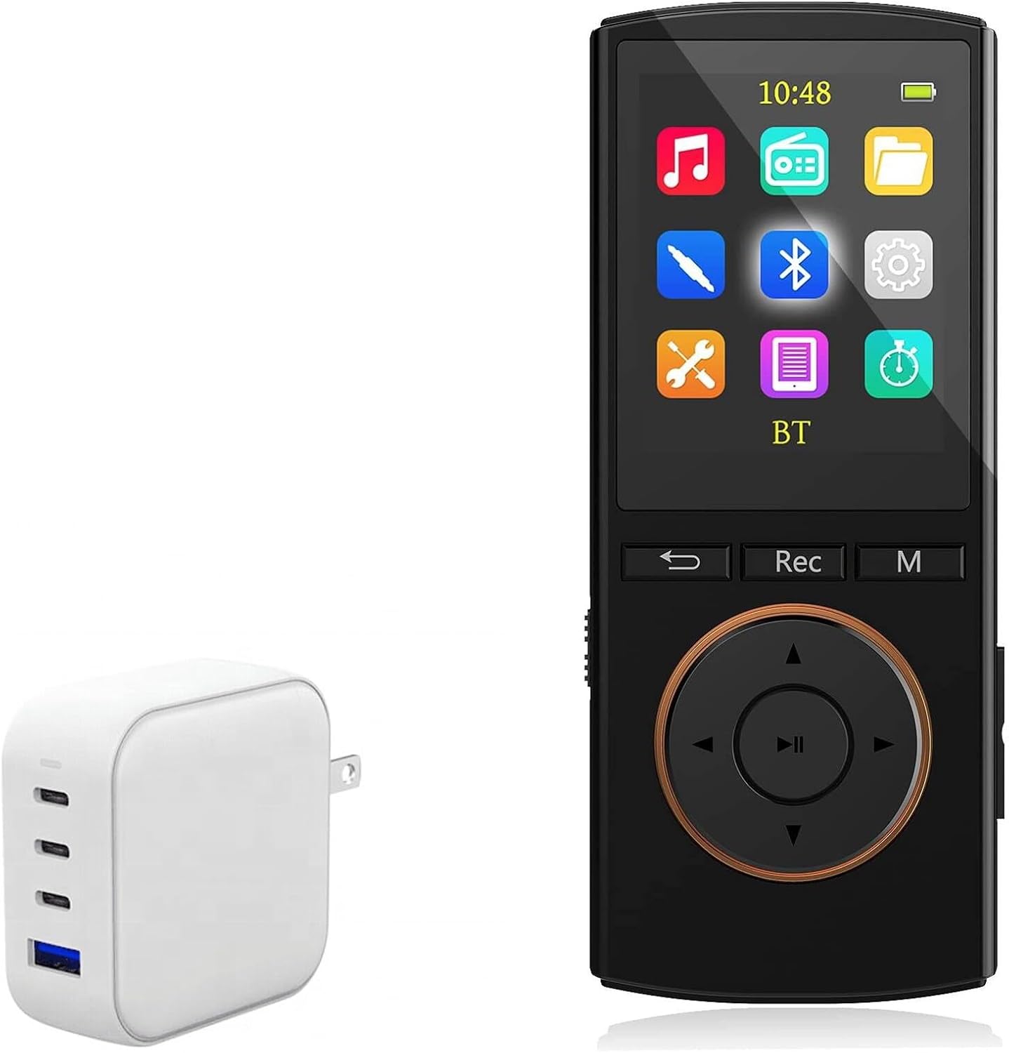 BoxWave Charger Compatible with MUSRUN Q8 (2 in) - PD miniCube (100W), 100W 3 PD Port Wall Charger International - Winter White