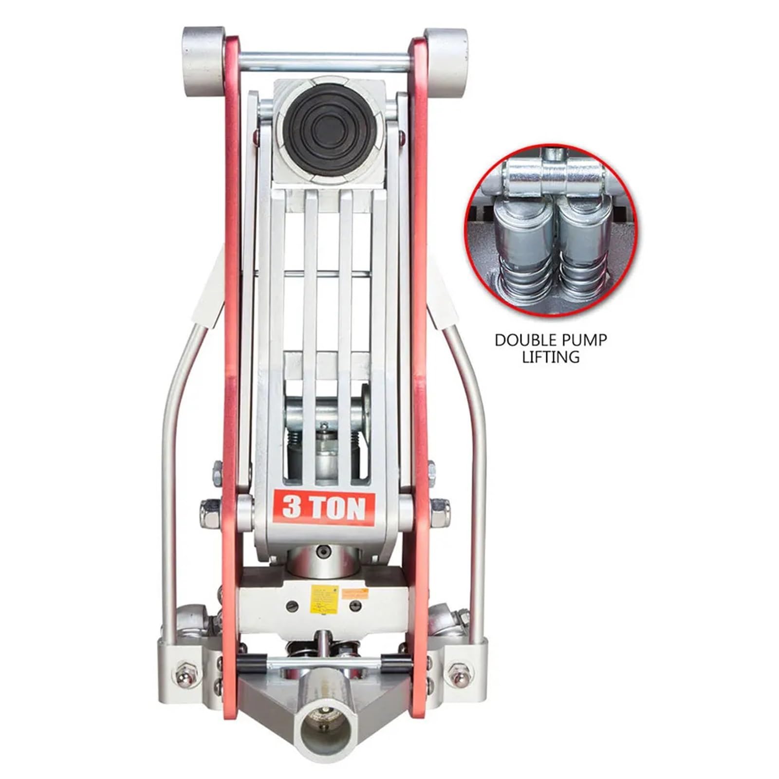 Sollevatore a doppia pompa da 1,5-3 tonnellate, altezza di sollevamento 48 cm, strumento for cambio pneumatici in lega alluminio, adatto for berline e SUV(3Ton)