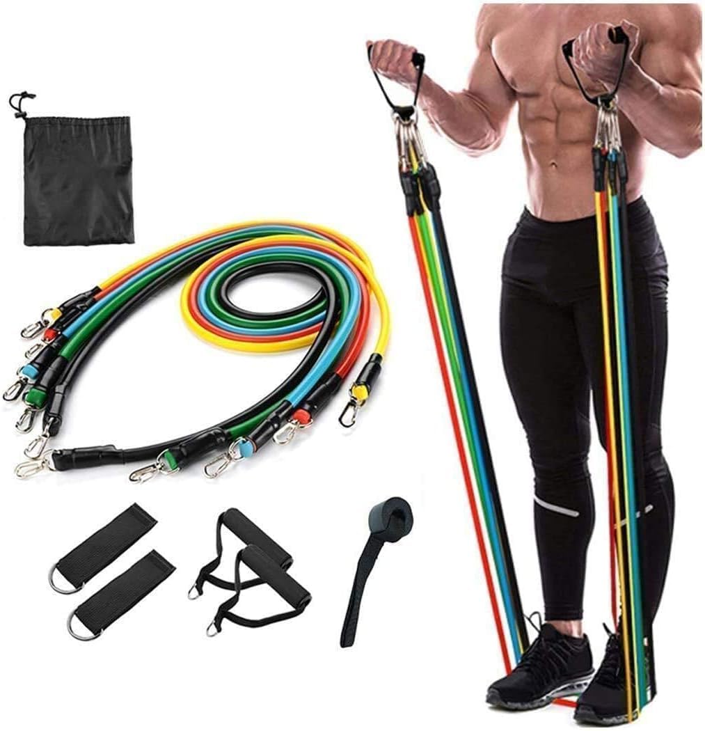 Resistance Exercise Stretching Bands with Door Anchor and Handles | Waterproof, Stretching Aid, Door Anchor Included, Exercise Bands, with Handles-image-33