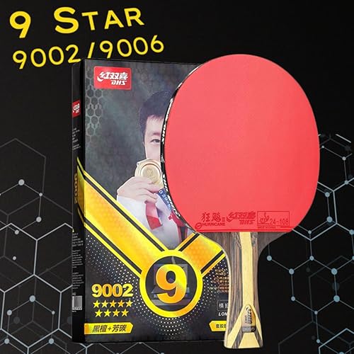Miniatura 2 de DHS 9 Star 90029006 - Raqueta de tenis de mesa, profesional 5 madera 2 ALC ofensiva paleta de ping pong con huracán 3 goma pegajosa