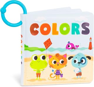 B. toys Waterproof Baby Bath Book Colors - Educational Tub Time Toy for 6+ Months, Fun Animal Illustrations