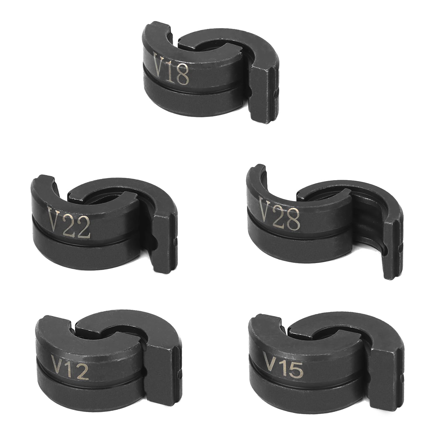 QWORK® Press jaws V-contour, V12/15/18/22/28 mm for Handpress jaws