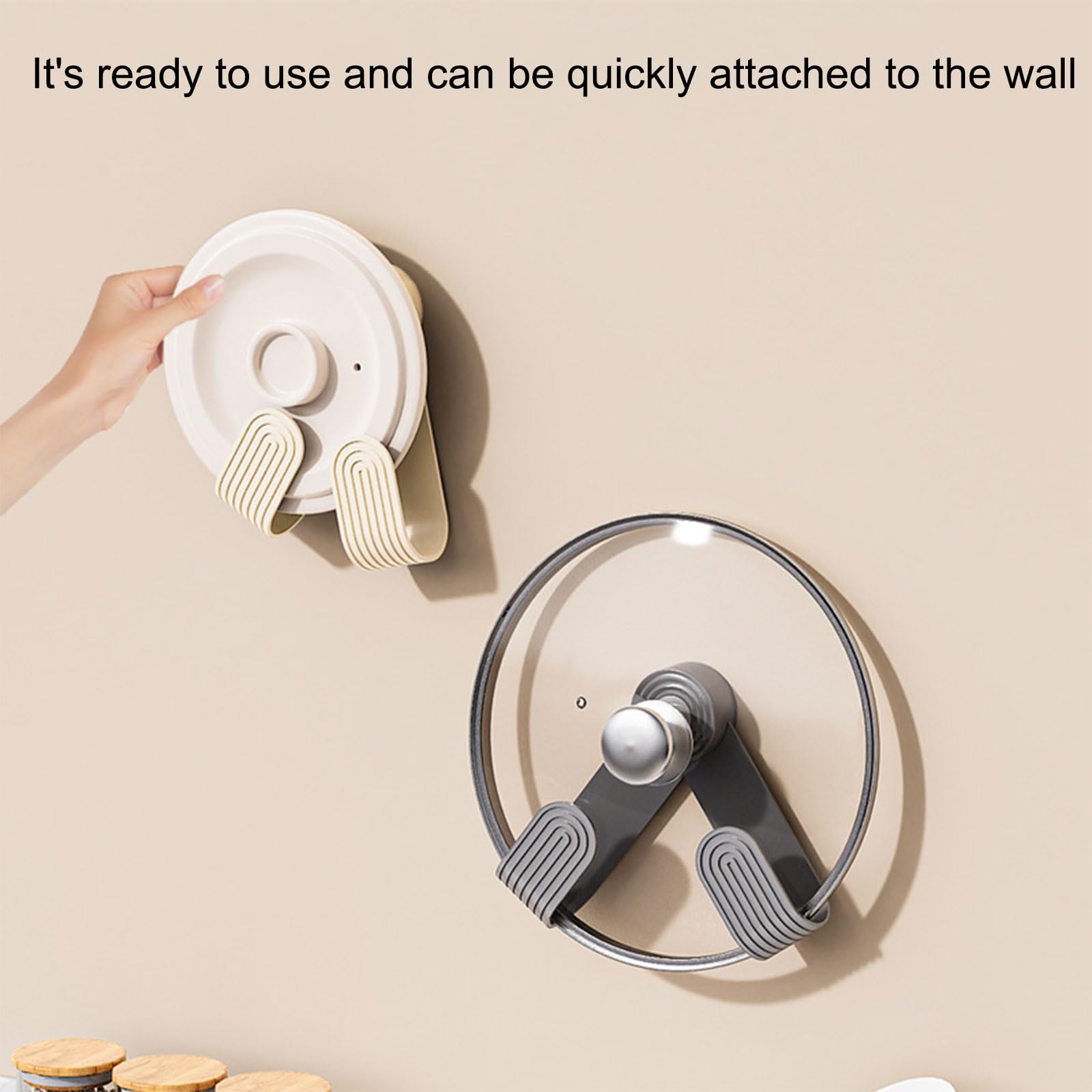 XISAOK 3pcs Space Saving Pots Lid Holders Easy Installation Designs Without Drilling Portable for Kitchen Organization,Pots Lid Holders