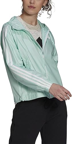 adidas Chaqueta de viento básica de 3 rayas para mujer
