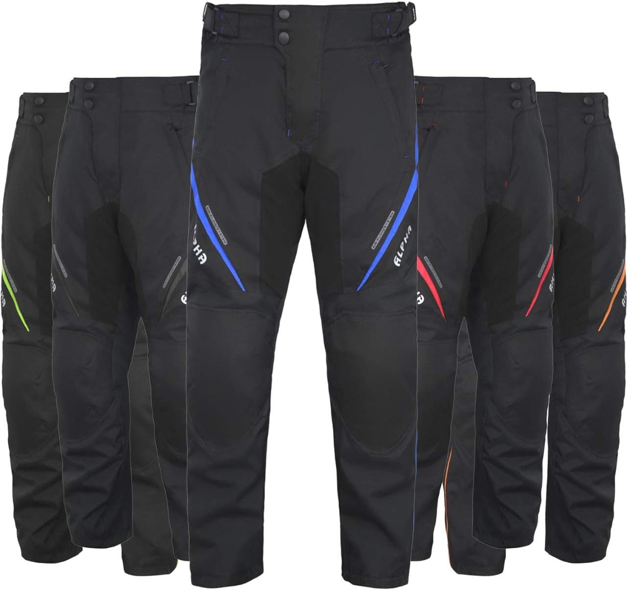 All Season Motorcycle Pants Men Motocross Offroad Overpants Touring Adventure Dual Enduro Waterproof CE Armor (Blue, Waist 30"-32" Inseam 30")
