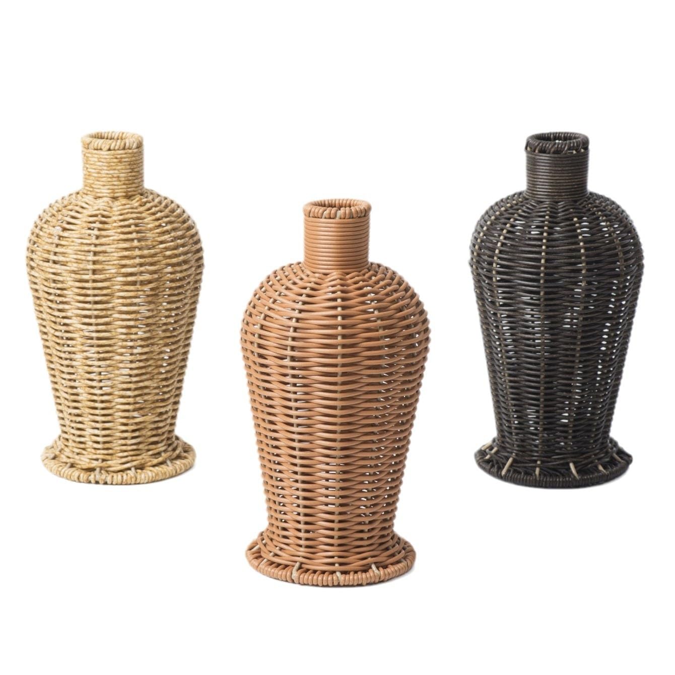 Vaso Vaso Intrecciato in Rattan Imitazione Soggiorno Vaso Secco di Fascia Alta Ornamenti Vaso for La Decorazione della Casa Desktop Vasi di Fiori(C)
