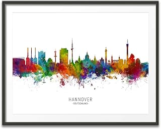 Hannover Germany Skyline art print poster, unframed -6708